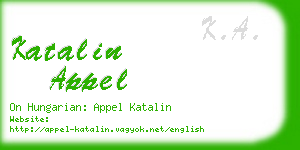 katalin appel business card